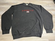 Vintage 90s Y2K USA American Flag Sweatshirt Mens Size L Patriotic Stars Stripe
