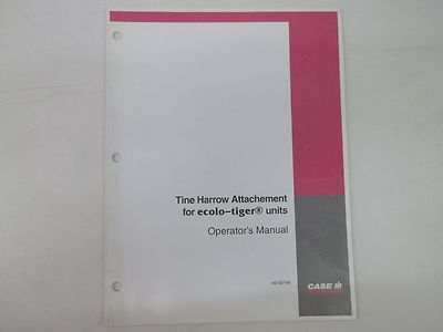 Case IH Tine Harrow Attachment Operator's Manual for Ecolo-tiger Units