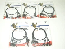 30 BLACK EAGLE CLAW 12" WIRE LEADERS 6 TO A PK 30 LB TEST   5 PACKAGES    