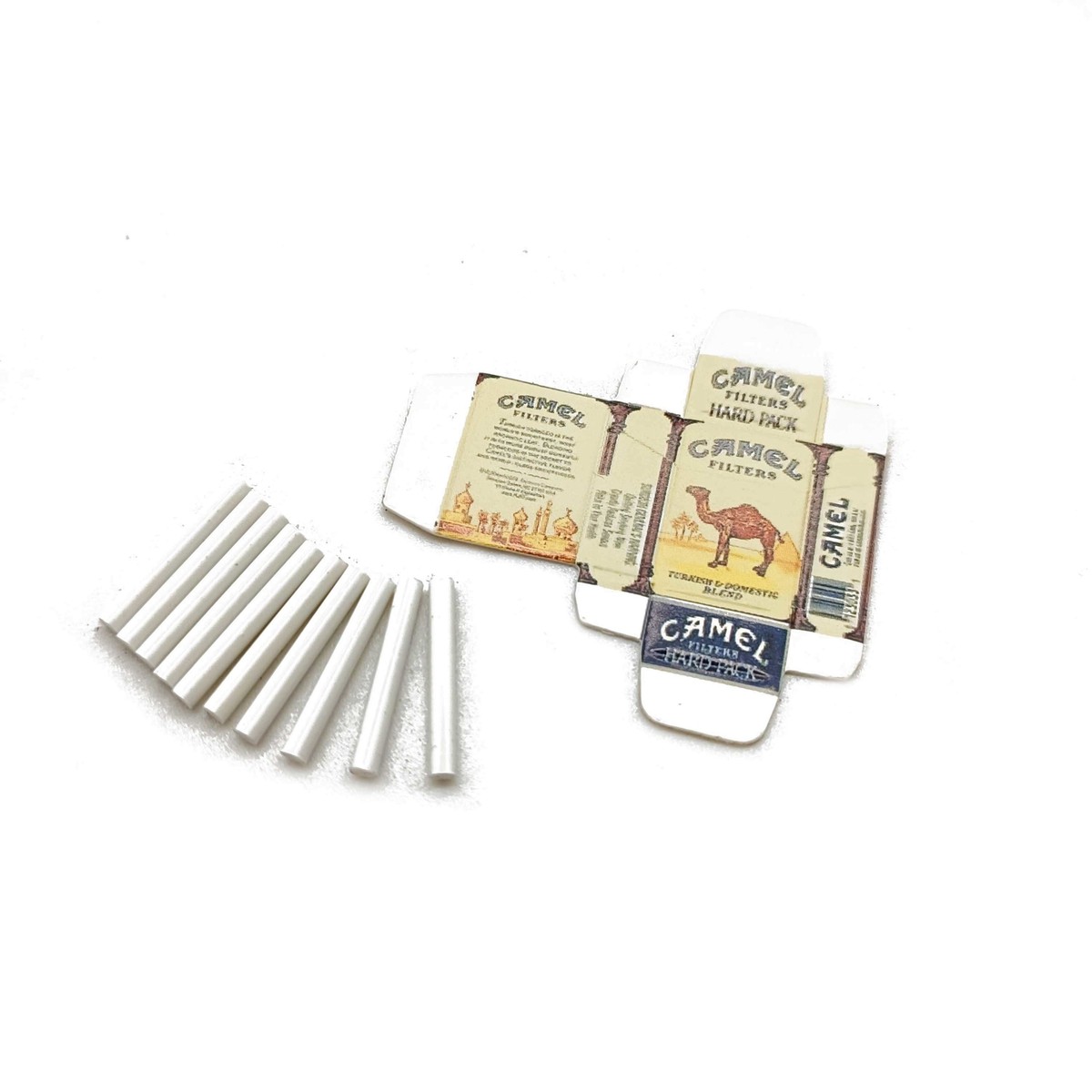 Dollhouse Blue Camel Cigarette Case with 10 Cigarettes Miniature Accessories
