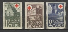 Finlande n°YT 161-163 neuf** année 1931 - Croix rouge