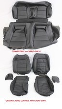 2015-22 Ford Mustang Convertible Black Leather Seat Covers Oem Upholstery 2015-22 Ford Mustang Convertible Black Leather Seat Covers Oem Upholstery