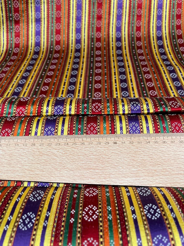 Luxurious Satin Traditional Ethnic Patterned Kutnu Fabric By 2 Meters. - Image 2 of 4