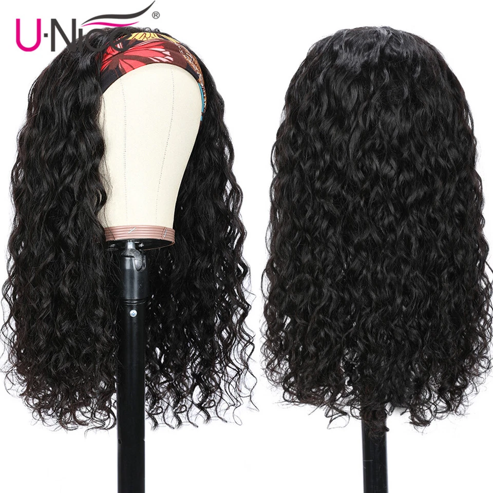 UNice Malaysian Water Wave Headband Human Hair Wigs for Black Women Glueless Wig - Image 3 of 4