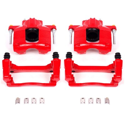 Power Stop S5044 Front Pair of High-Temp Red Powder Coated Calipers