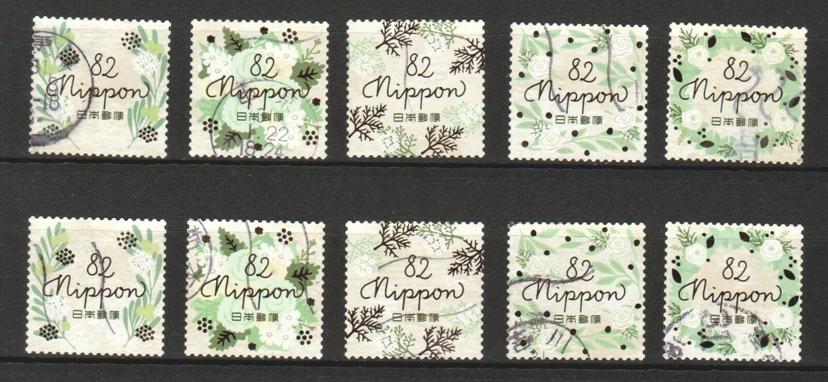 その他 Japan Used Stamps 682pcs: Anime,Scenery JAPAN 2018 HAPPY GREETING CELEBRATION 2ND SERIES 82 YEN COMP. SET