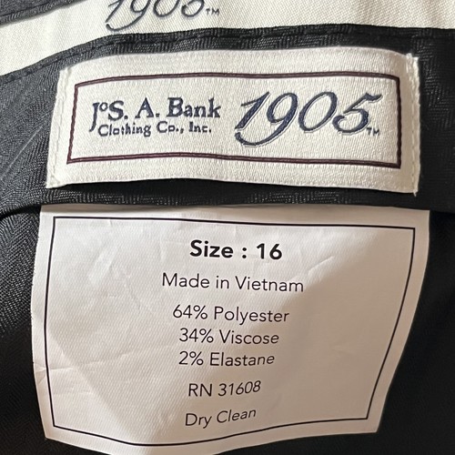 NWT Jos. A. Bank Dress Pants Boys 16 Navy Flat Front Poly Blend Trouser - Picture 3 of 4