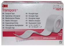 3M 1527-1 Transpore Clear Surgical Tape 1 in x 10 yards - 12 Rolls SEE NOTES