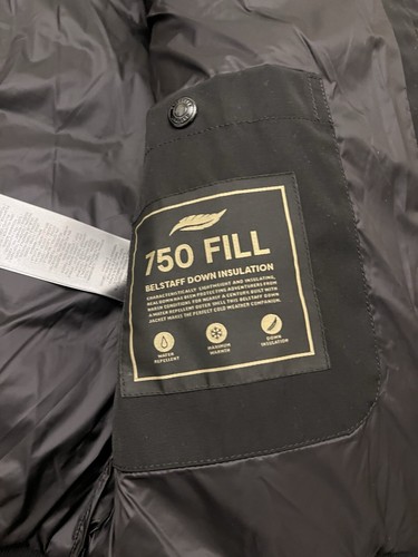 Belstaff Puffer Jacket Mens, Black, Hooded, 750 Down Fill, Size XL 42 - 第 5/11 張圖片