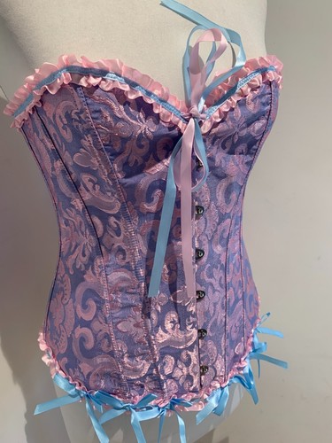 Brocade Corset UK 8 10 Small NEW larping role play ruffles frilly coquette - Picture 4 of 7