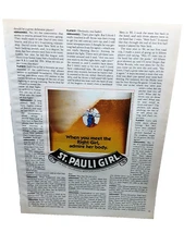 1989 St Pauli Girl Beer Right Girl Admire Her Body Original Print Ad Vintage 80s