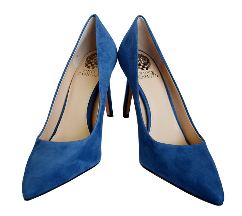 箱付 未使用 Vince Camuto 青 スエード ハイヒール Vince Camuto Deep Blue True Suede Savilla Pumps Women's Size