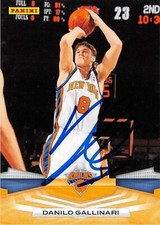 Danilo Gallinari cartolina autografata basket 2009 Panini #25 New York Knicks COA