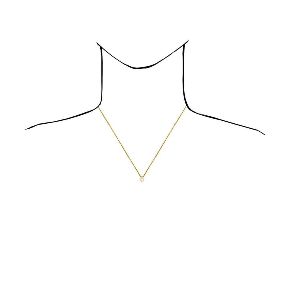 Pingente em forma de coração de ouro 14K pedra do nascimento CZ 0,5" - Imagem 3 de 4