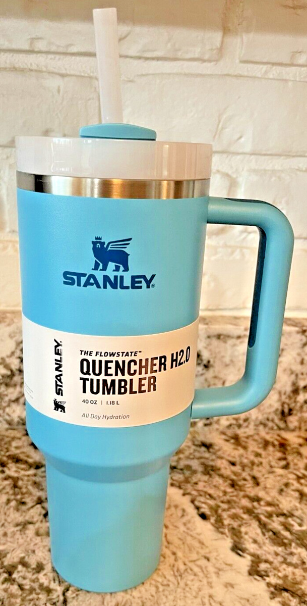 Stanley, Dining, Stanley 3 Oz Pool Bright Blue Flowstate Quencher H20  Tumbler Whandle Nwt