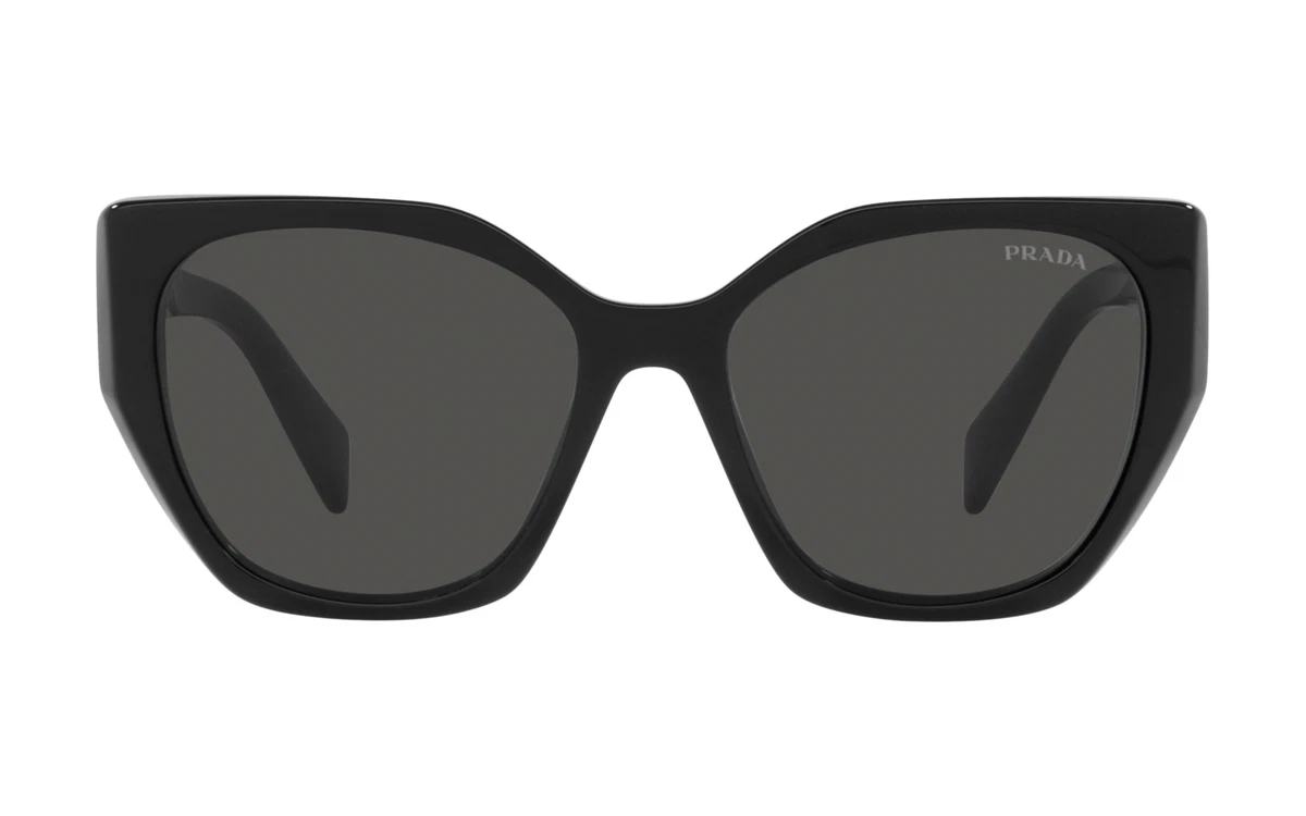 PRADA Designer Sunglasses Shades Frame BLACK Dark Grey Lens PR19ZS 1AB5S0 55mm