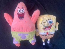 Spongebob Squarepants Thumbs Up (2004) and Patrick Star (2006) Ty Beanie babies