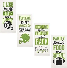 DII Design Imports Dish Towel Football Game Day SET OF 4 Kitchen Hostess Gift