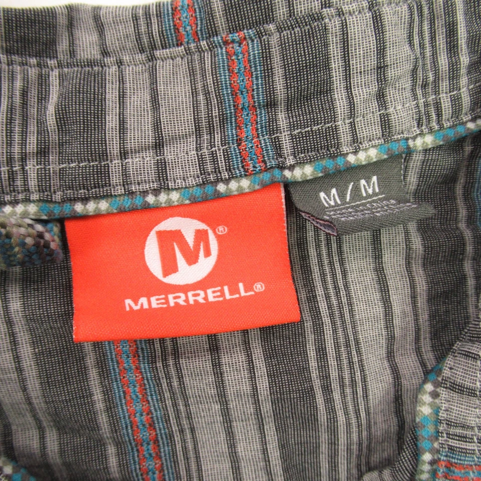Merrell Shirt Mens Medium Short Sleeve Button Front Pocket Stripes - Image 3 of 4