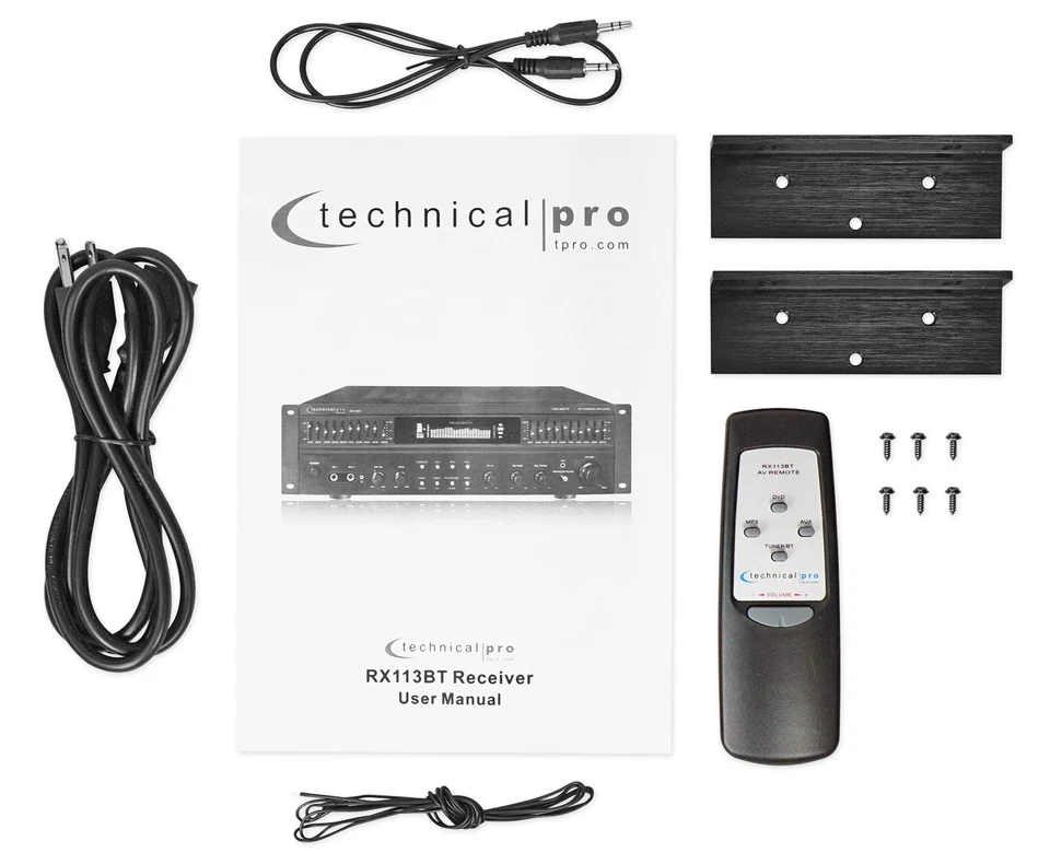 Technical Pro RX113BT 1500w Bluetooth Home Receiver Amplifier Amp w/ 10 Band EQ - Image 4 of 4