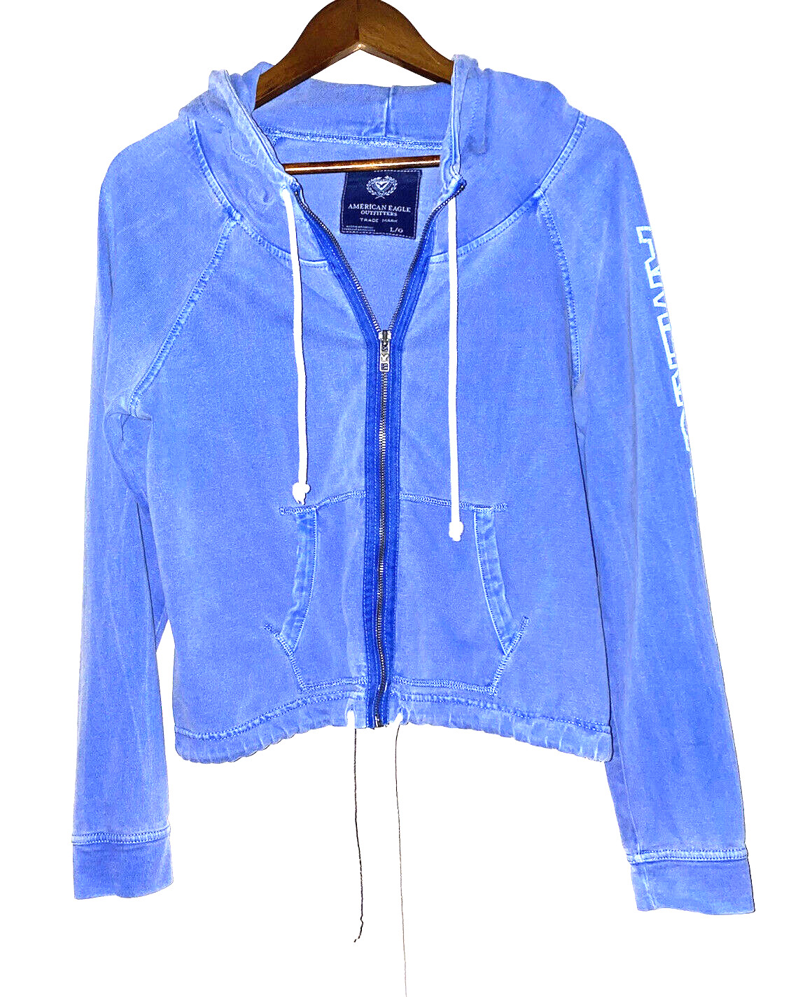 American Eagle Full Zip Drawstring Hem Hoodie Jac… - image 2