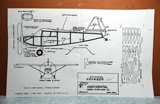STINSON VOYAGER BALSA FREE FLIGHT MODEL AIRPLANE PLANS 12" WINGSPAN