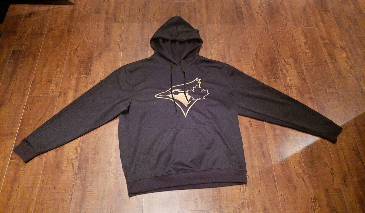 Toronto Blue Jays MLB Black and Gold Logo Hoodie Sweatshirt Mens Medium
