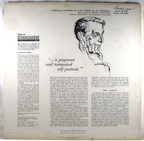 RCA LIVING STEREO 1963 Tchaikovsky SYMPHONY #6 PATHETIQUE Munch LSC-2683 EX - Picture 4 of 4