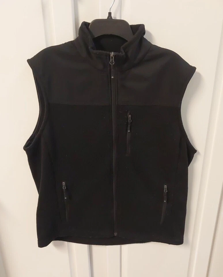 Solaris Vest Mens Large Fleece Full Zip Pockets Outdoors Hiking Logo stretch Tec - Image 4 of 4