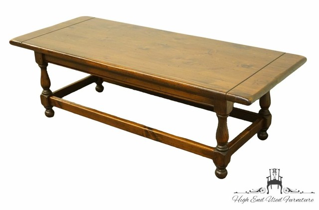 Ethan Allen Antiqued Pine Old Tavern 54 Cocktail Coffee Table 12 8020
