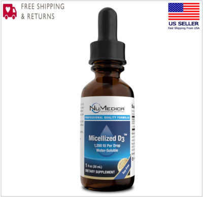 NuMedica Micellized D3 1200 IU Liquid Drops High Potency 1oz EXP 06/2026