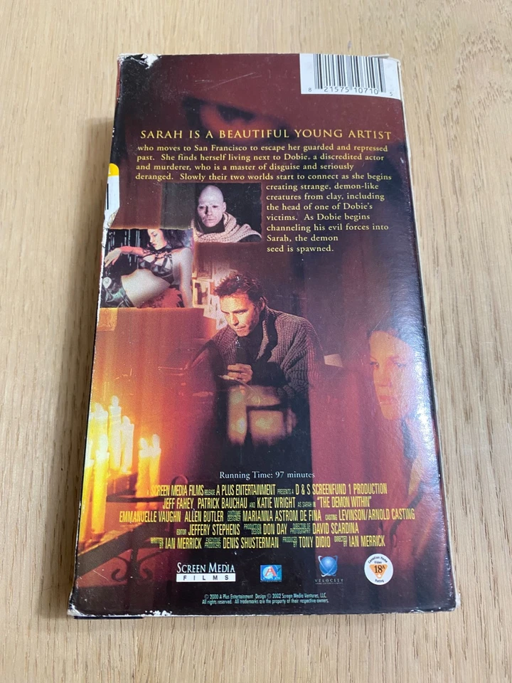 The Demon Within VHS Tape 2000 Screen Media Films, Tested Light Mold Horror Film - Image 3 of 4