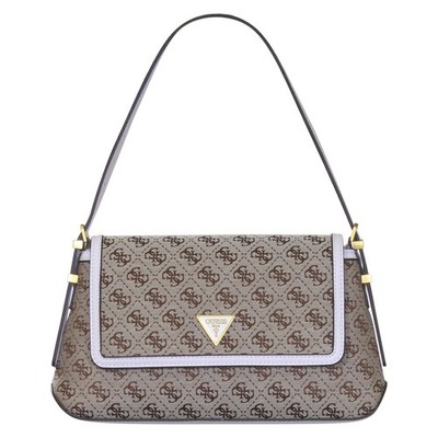 Guess Women's Desideria Handbag Beige Logo Flap Shoulder Bag