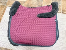 Mattes Sheepskin Dressage Pad Size L Custom Burgundy And Gray