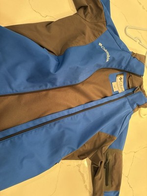 Columbia Titanium Colorblock Blue/Gray Full Zip Jacket Stand-Up Collar M