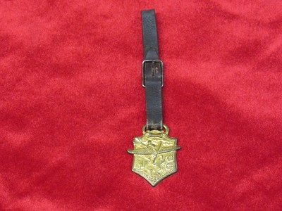 Vintage 1920's Airplane Flight Aviation Gold Tone/Brass Pocket Watch Fob.