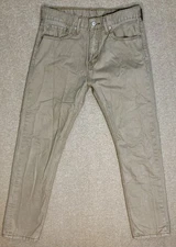 Levis 508 Jeans Mens Size 31x30 Tan Beige Slim Taper 100% Cotton Twill White Tab