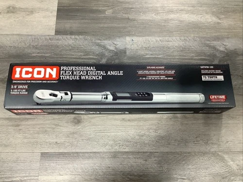 Icon DATW38-100 3/8" Drive Professional FleX Digital Angle Torque Wrench NEW