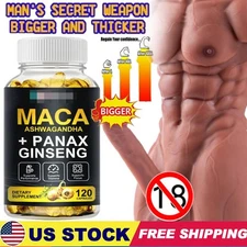 #1 BEST-MALE ENLARGER THICKER LONGER BIGGER 3" GROWTH ENLARGEMENT 120 CAPSULES
