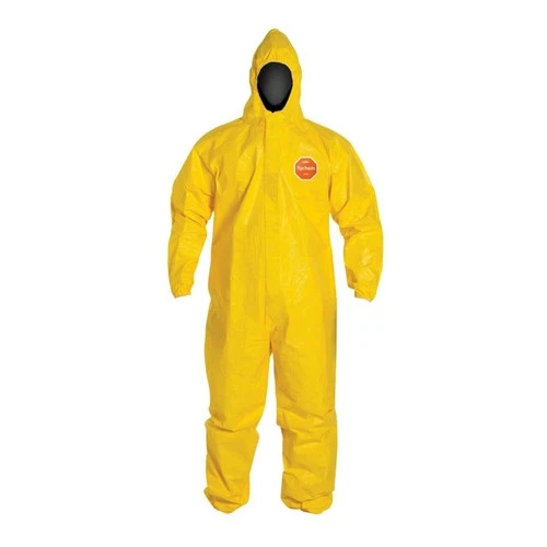 DUPONT TYCHEM TYVEK QC127S YELLOW COVERALL CHEMICAL HAZMAT SUIT 1 EACH (L-5XL) - product listing photo
