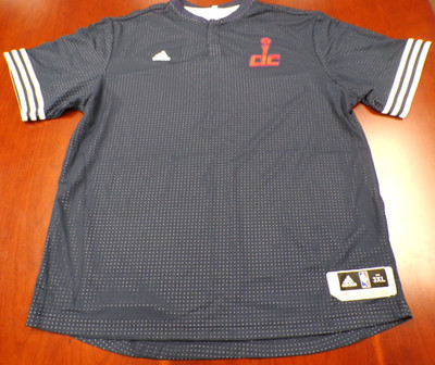 ADIDAS NBA AUTHENTIC WASHINGTON WIZARDS NAVY BLUE MESH SHOOTING SHIRT 3XL+2''