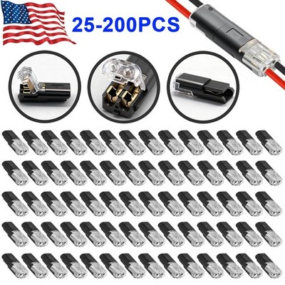 25-200PCS Double Wire Plug in Connector w/ Locking Buckle for Emergency Repairs