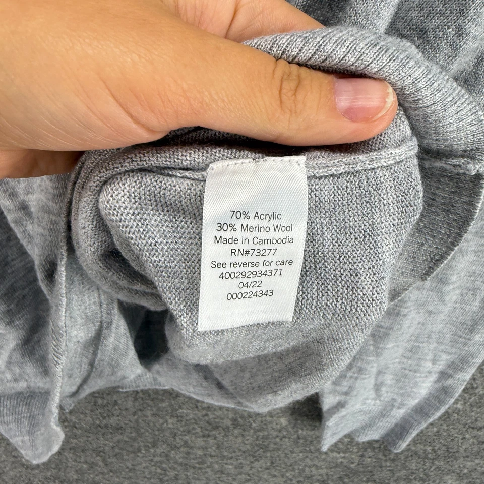 Apt. 9 Sweater Pullover Men L Large Gray Striped Knit Wool Long Sleeve Regular - Image 4 of 4