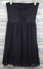 Francescas Womens Dress Small Black Strapless Fit And Flare Lace Skirt Lined
