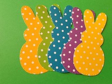 5 Large Polka Dots Cute Easter Bunny Peeps Cardstock die cuts scrapbook cards