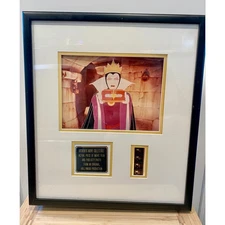 Disney Snow White Framed Lithograph w/ 35MM Film Cell - Evil Queen - 18" X 16.5"