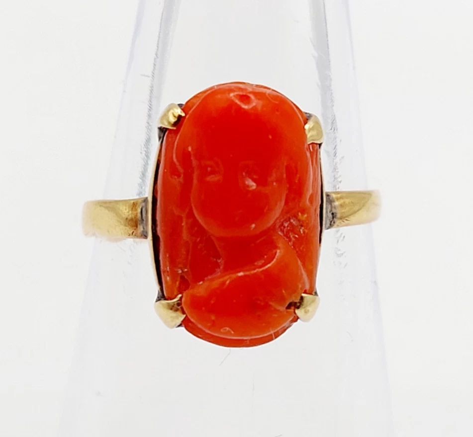 Lot De Bijoux Anciens En Argent – Bague T.56 Et B.O, Avec Rose En Corail Rouge Véritable