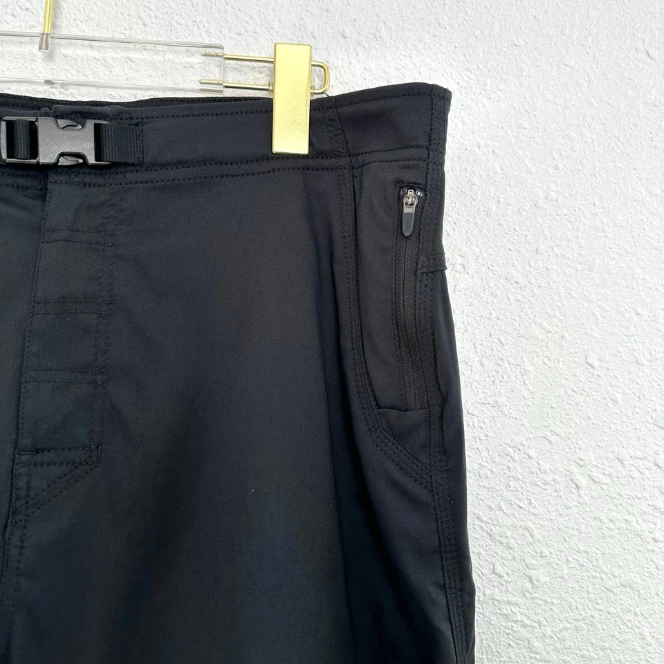 Pantalón Prana Stretch Zion Cinch Mujer Grande Negro tiro alto cónico aire libre senderismo Foto 3 de 4
