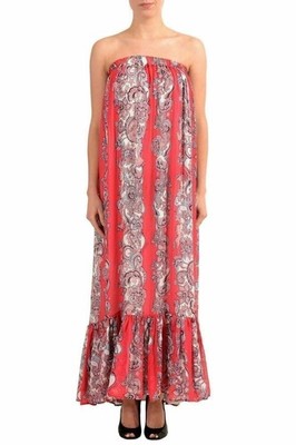 Just Cavalli Women's Multi-Color  Off-Shoulder Maxi Dress US S IT 40