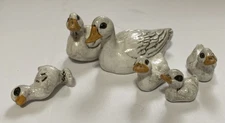 Vintage Lot Of Ceramic Mini Duck Figurines Miniatures Animals. Adorable.